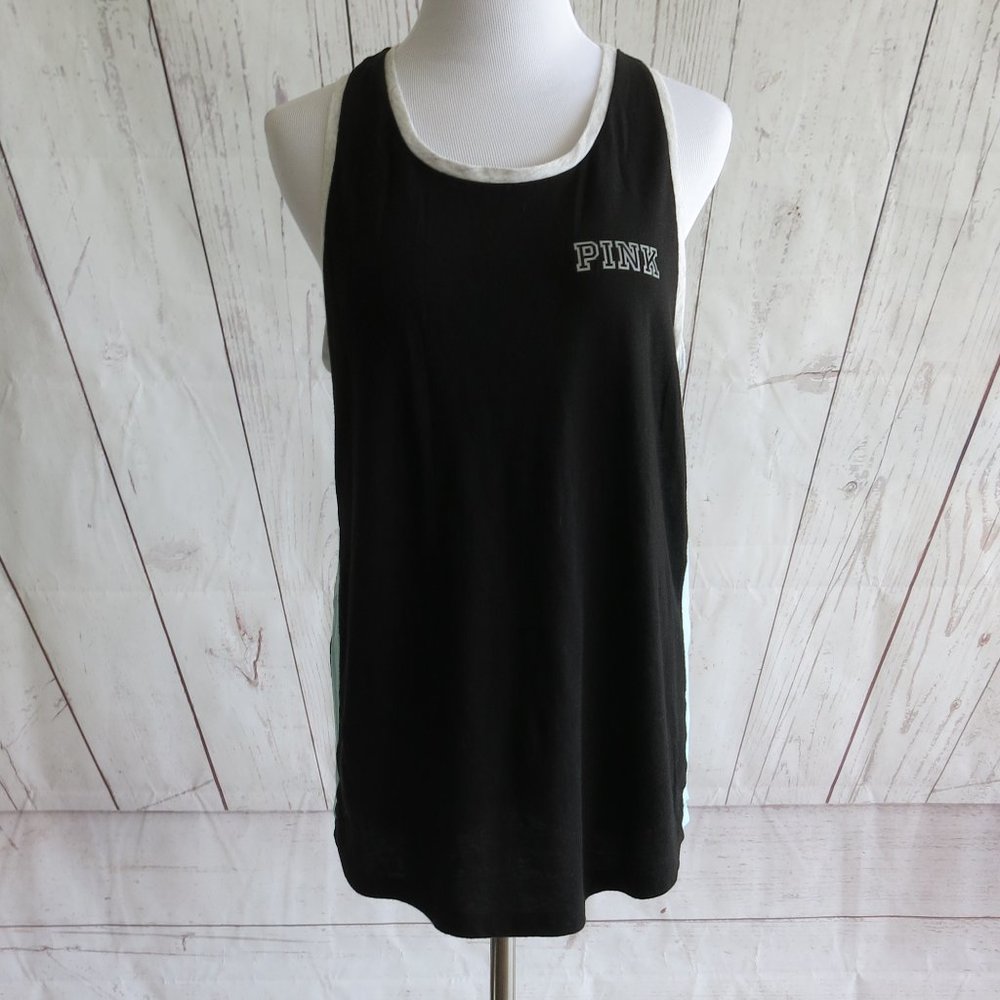 PINK Victoria's Secret Multi Color Cotton Blend Sleeveless Tank Top Size Medium
